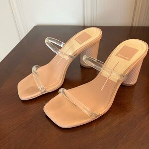 EUC Dolce Vita Clear Nude Heel size 5